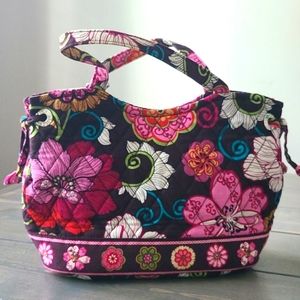 Vera Bradley Mocha Rouge Floral Pattern handbag